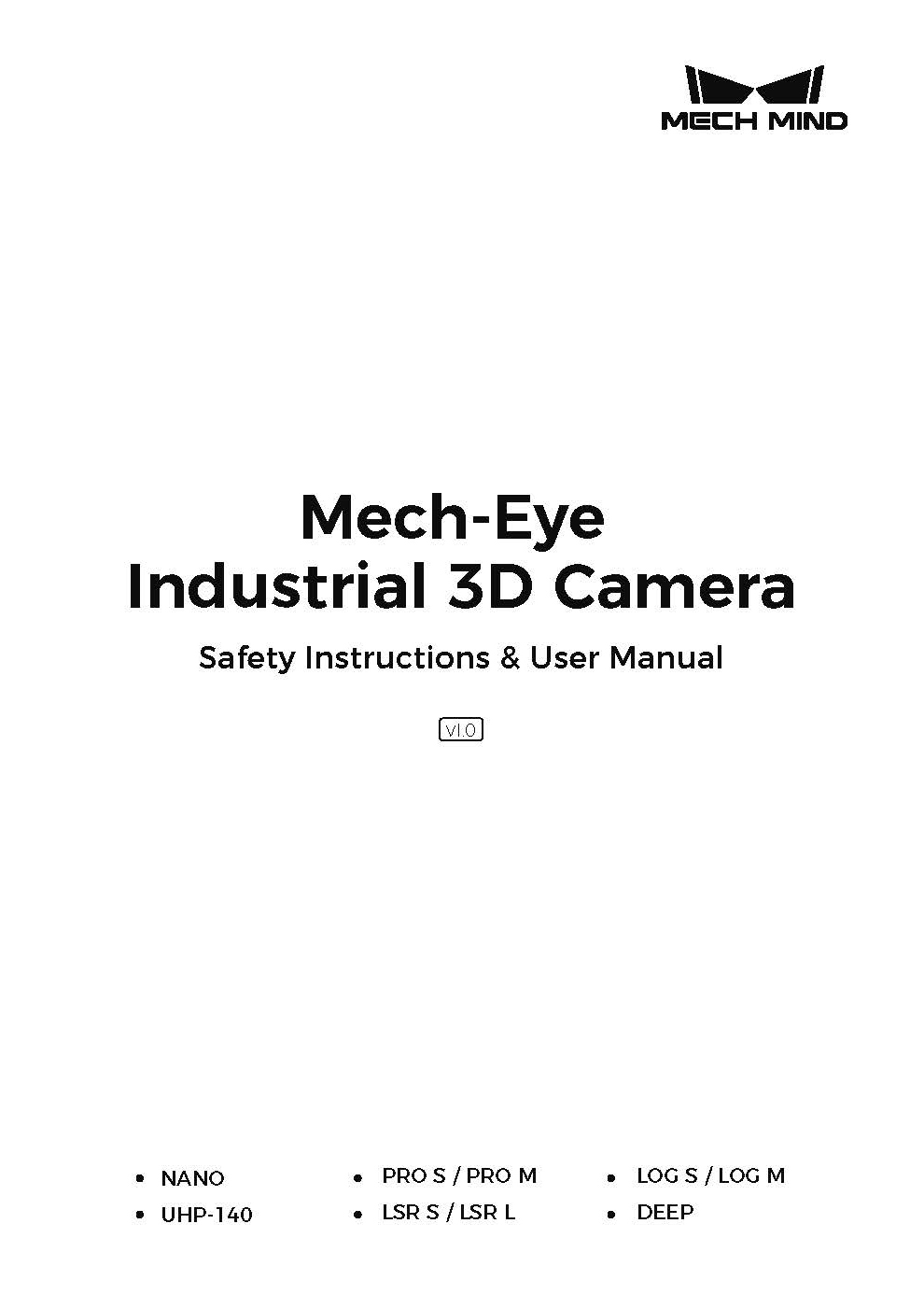 Mech-Eye Industrial 3D Camera Safety Instructions & User Manual