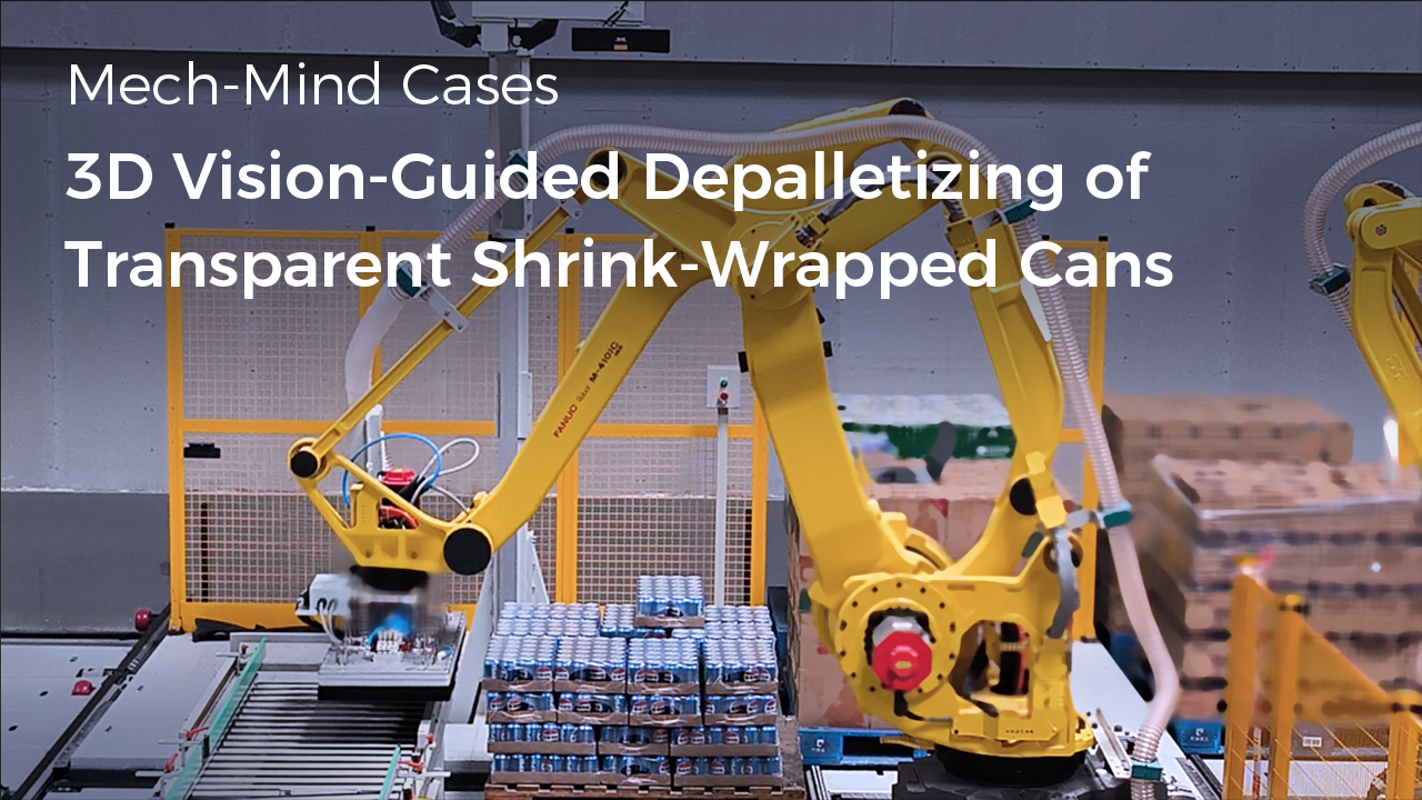 3D Vision-Guided Depalletizing of Shrink-Wrapped Cans in Food and Beverage Industry
