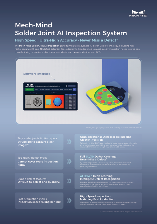 Mech-Mind Solder Joint AI Inspection System