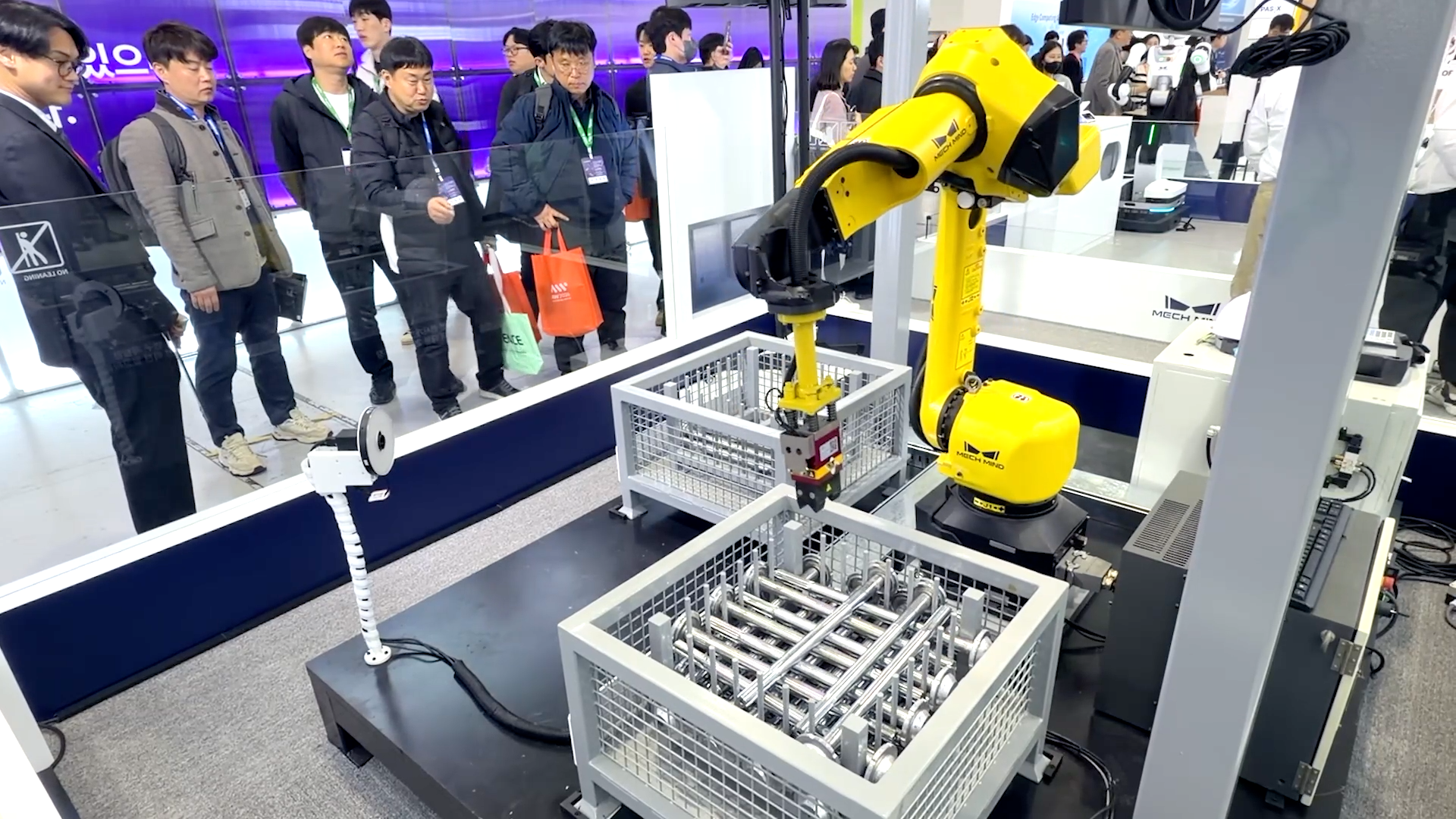 General-Purpose "Eye + Brain" for Robots: Precise Machine-Tending of Axle Shafts (Deep Bin)