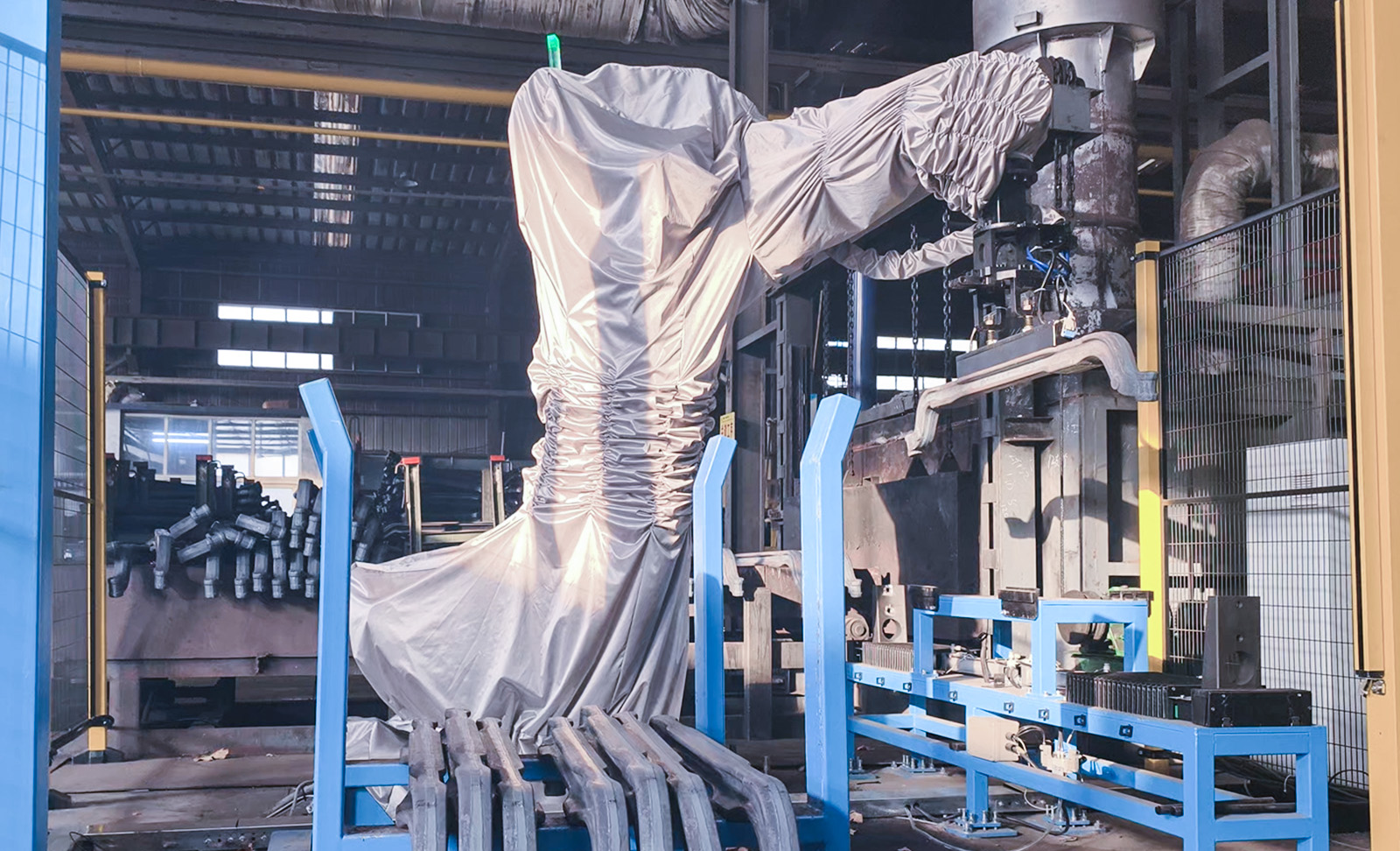 machine tending of front axles