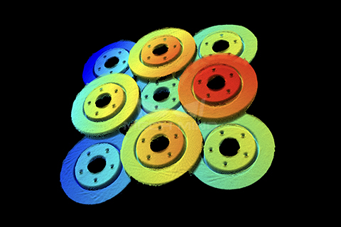 Brake discs (color rendered by height)
