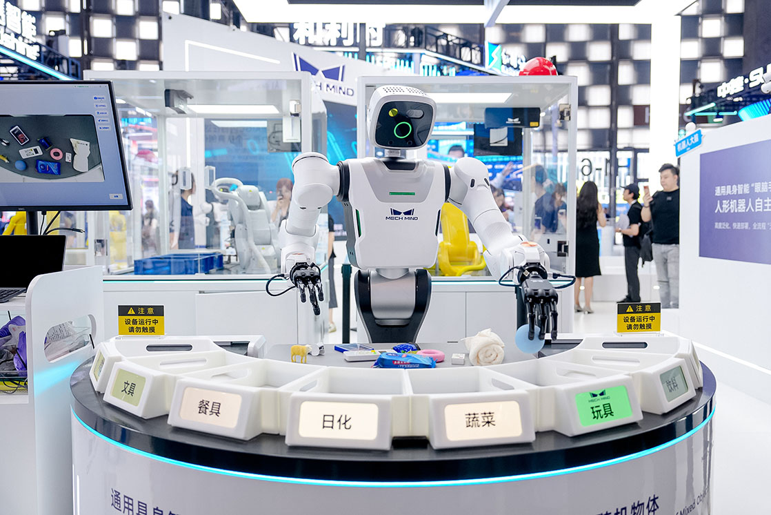 Embodied AI “Eye-Brain-Hand” for Robots: Humanoid Robot Autonomous Sorting of Mixed Objects